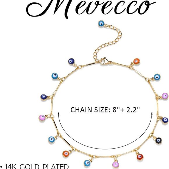 Anklet for Women Gold Chain 14K Gold Plated Dainty Boho Beach Summer Simple Foot - Picture 6 of 7